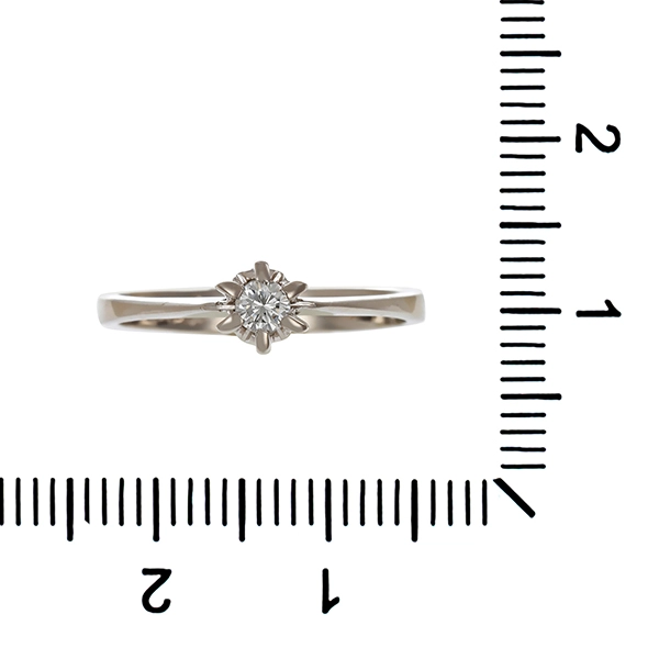Diamantring, 14K, Weißgold, Brillant 0,10 ct