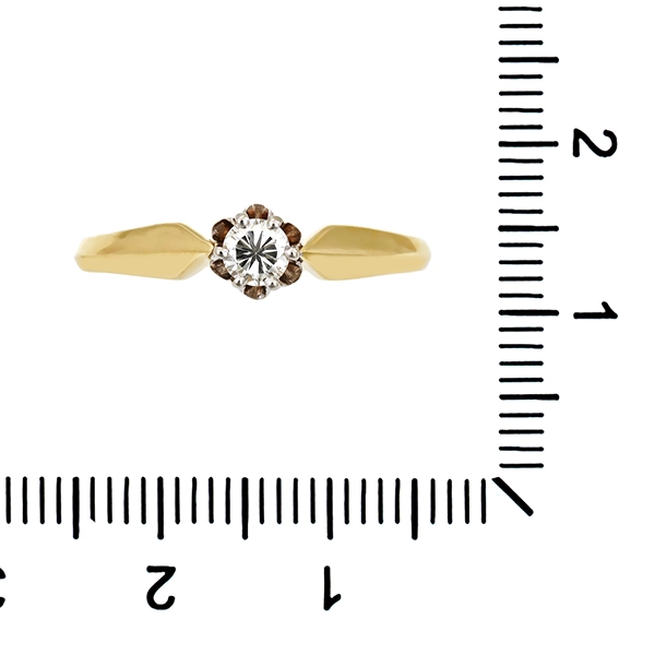 Diamantring, 14K, Gelbgold, Brillant 0,18 ct
