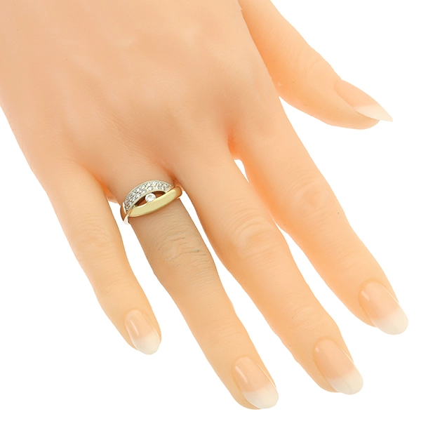 Diamantring, 14K, Gelb-/Weißgold, Brillanten