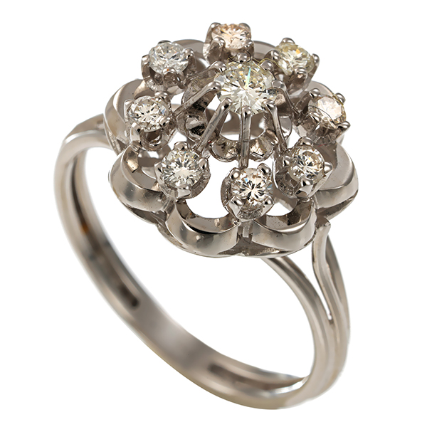 Diamantring, 14K, Weißgold, Brillanten 0,34 ct
