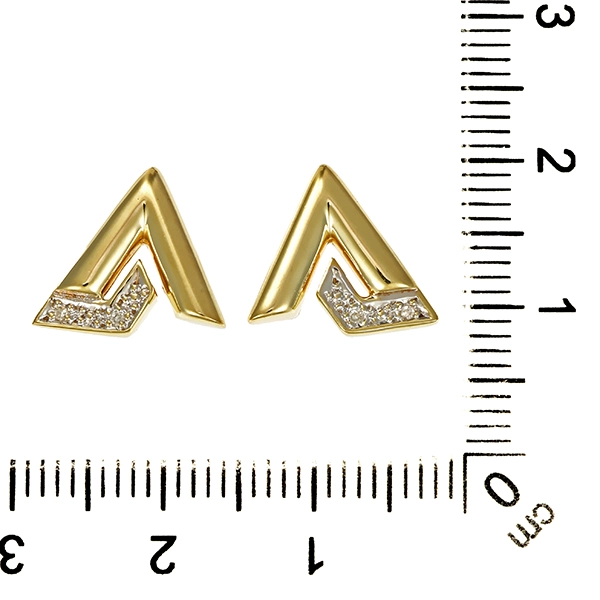 Ohrstecker, 9K, Gelb-/Weißgold, Diamanten