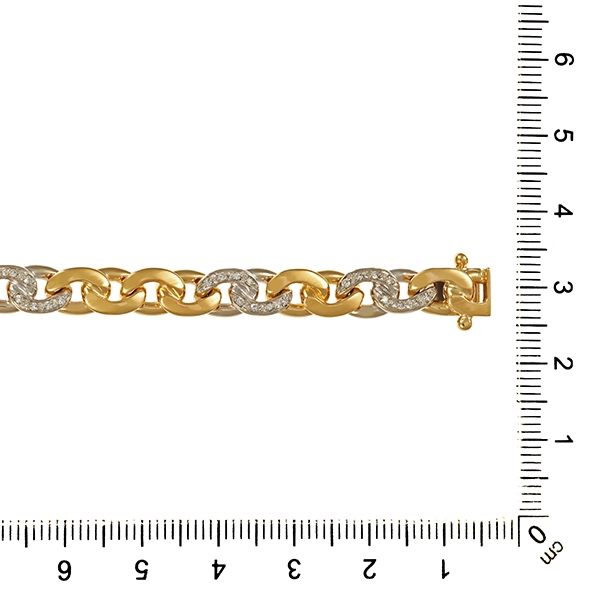 Armband, 14K, Gelb-/Weißgold, Diamanten