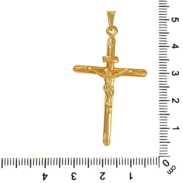 Anhänger, 14K, Gelbgold, Kruzifix