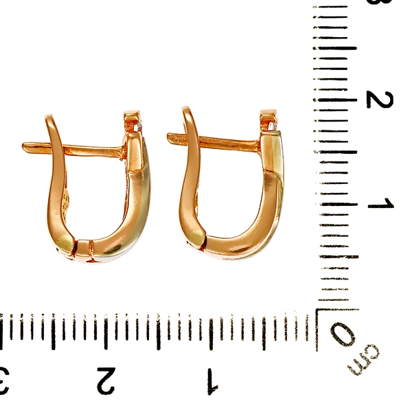 Creolen, 14K, Rot-/Weißgold, Zirkonia