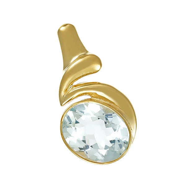 Anhänger, 9K, Gelbgold, Aquamarin