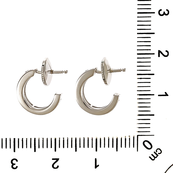 Steckcreolen, 18K, Weißgold, Brillanten