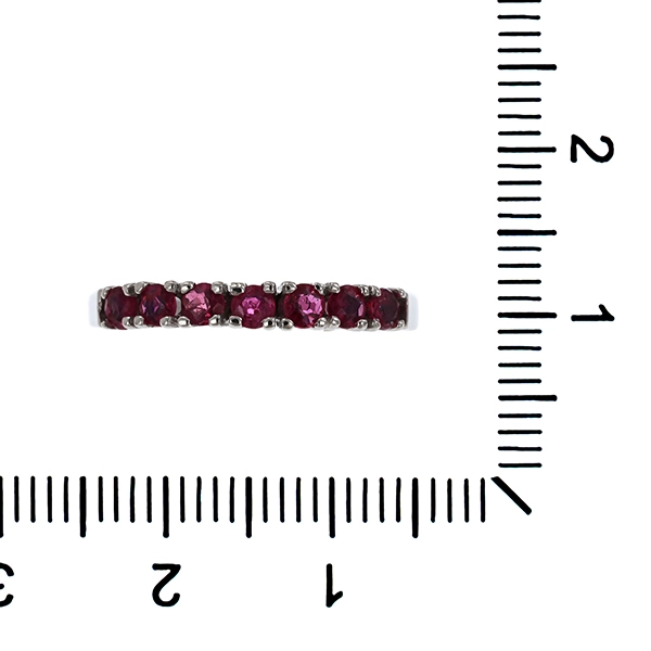 Ring, 14K, Weißgold, Rubine
