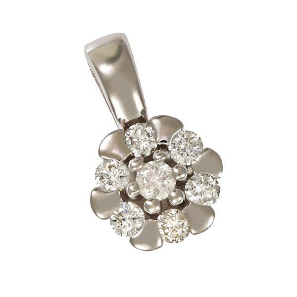 Anhänger, 14K, Weißgold, Brillanten