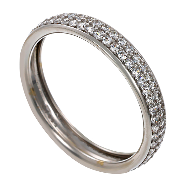 Ring, 8K, Weißgold, Zirkonia