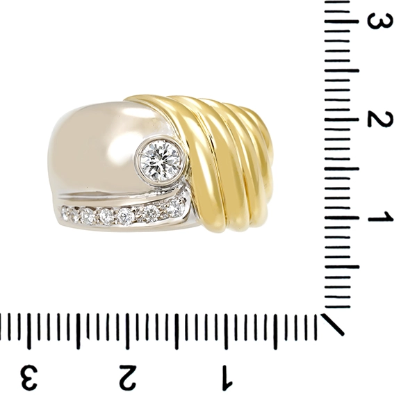 Diamantring, 18K, Gelb-/Weißgold, Brillanten 0,37ct