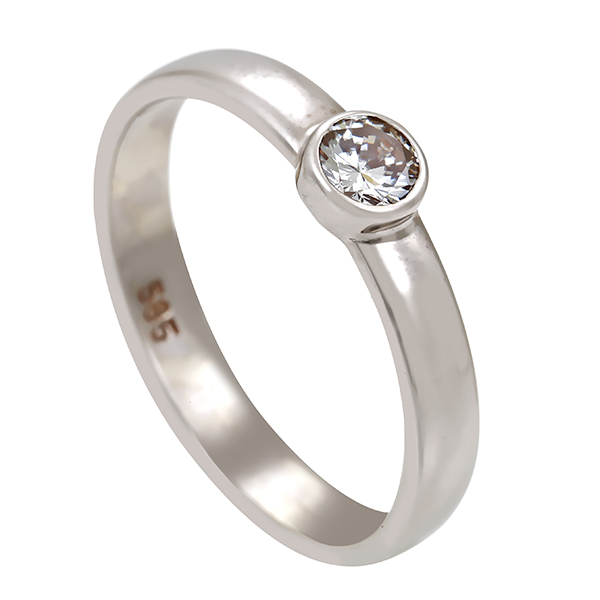 Diamantring, 14K, Weißgold, Brillant 0,19 ct