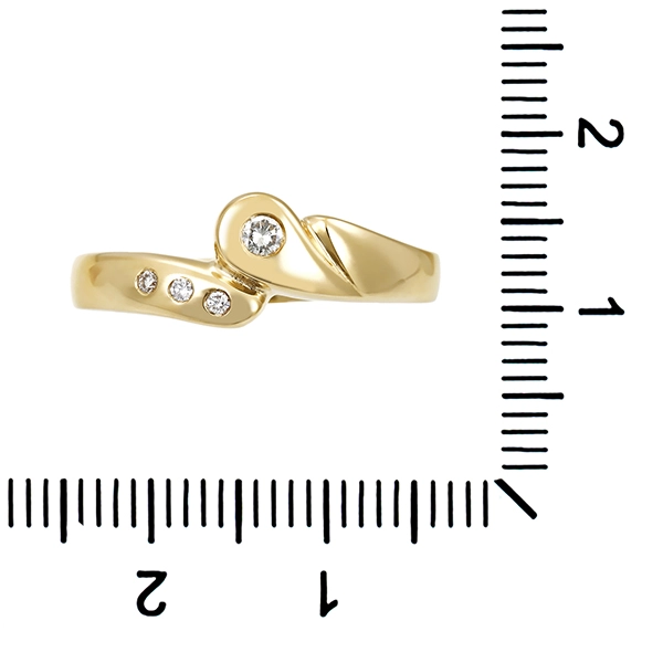 Diamantring, 14K, Gelbgold, Brillanten
