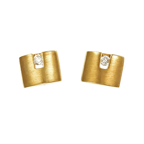 Ohrstecker, 14K, Gelbgold, Brillanten