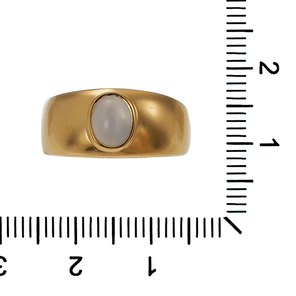 Ring, 18K, Gelbgold, synthetischer Sternsaphir