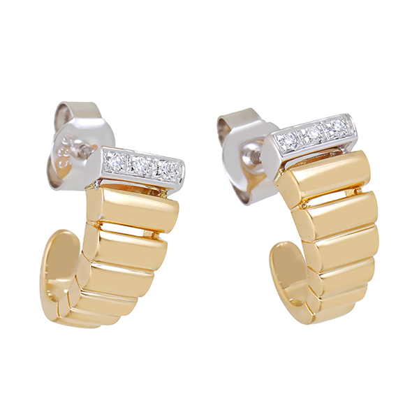 Ohrstecker, 14K, Gelb-/Weißgold, Brillanten