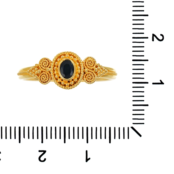 Ring, 18K, Gelbgold, Saphir