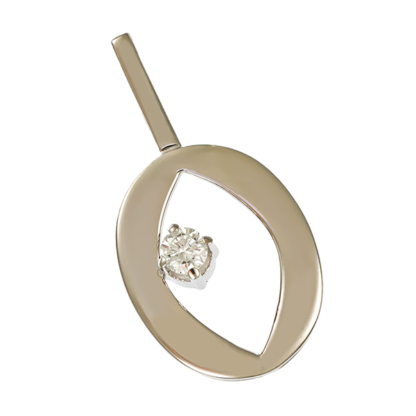 Anhänger, 14K, Weißgold, Brillant