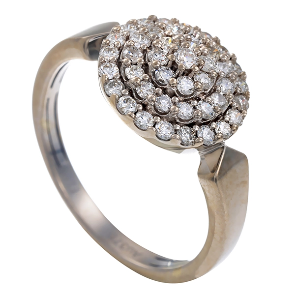 Diamantring, 9K, Weißgold, Brillanten
