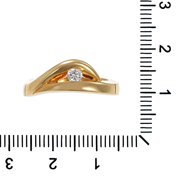 Ring, 14K, Gelbgold, Zirkonia