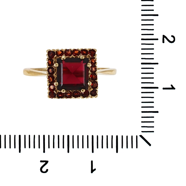 Ring, 9K, Gelbgold, Granat