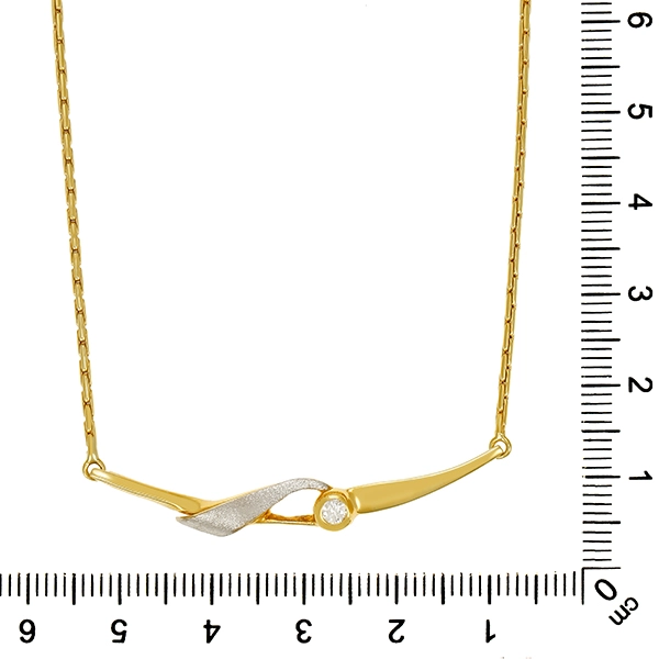 Collier, 14K, Gelb-/Weißgold, Brillant