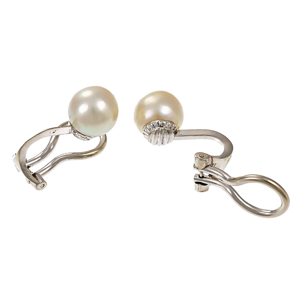 Ohrclipse, 14K, Weißgold, Perlen
