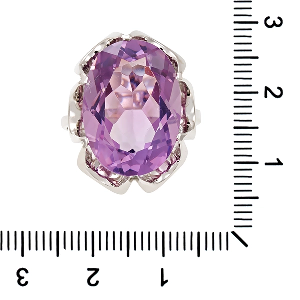 Ring, 14K, Weißgold, Amethyst