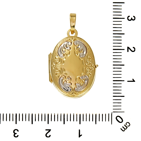 Medaillon, 8K, Gelb-/Weißgold