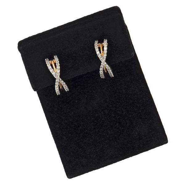 Creolen, 18K, Rot-/Weißgold, Diamanten