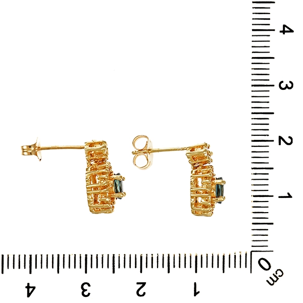 Steckhänger, 14K, Gelbgold, Brillanten, Saphire