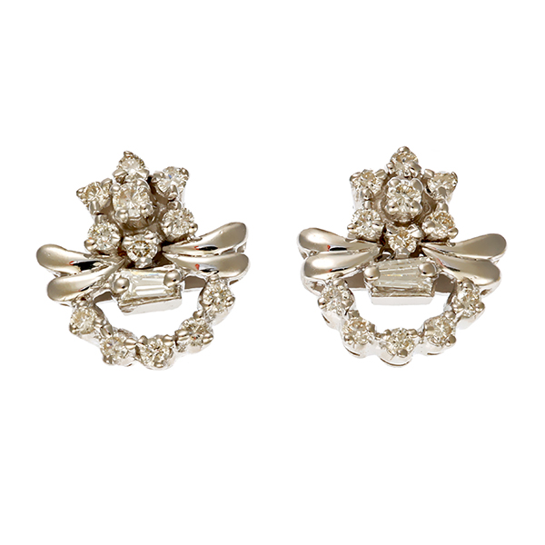 Ohrstecker, 14K, Weißgold, Brillanten, Diamanten