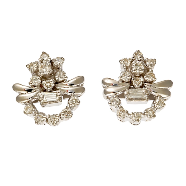 Ohrstecker, 14K, Weißgold, Brillanten, Diamanten