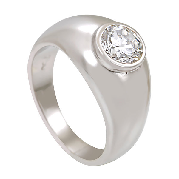 Diamantring, 18K, Weißgold, Brillant 1,014 ct
