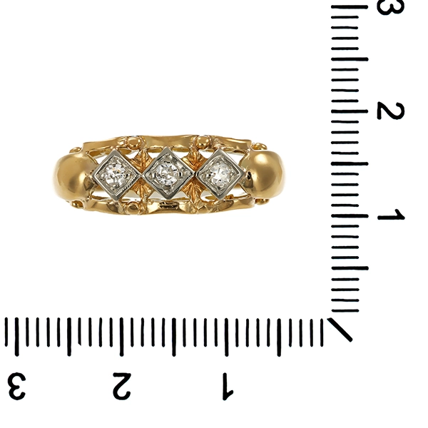 Diamantring, 14K, Gelbgold, Diamanten