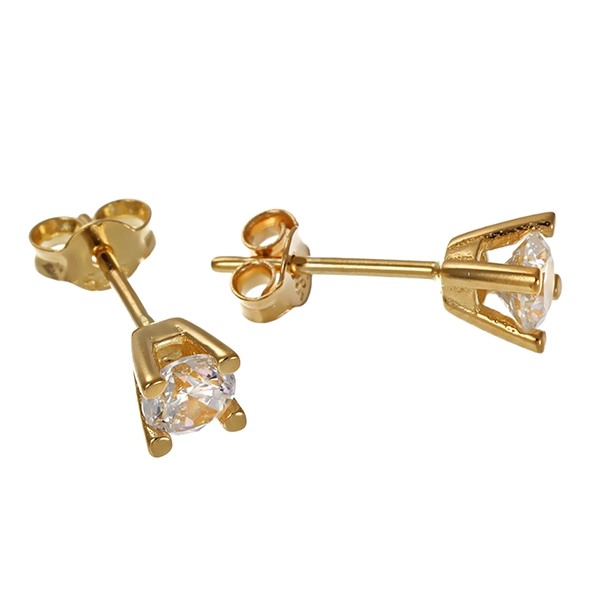 Ohrstecker, 14K, Gelbgold, Zirkonia