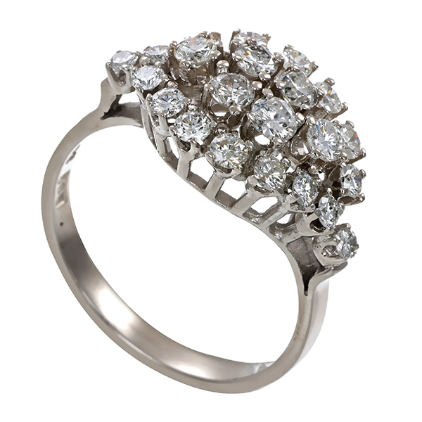 Diamantring, 14K, Weißgold, Brillanten 1,30 ct