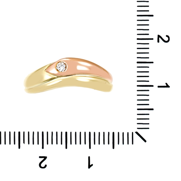 Diamantring, 14K, Rot-/Gelbgold, Brillant