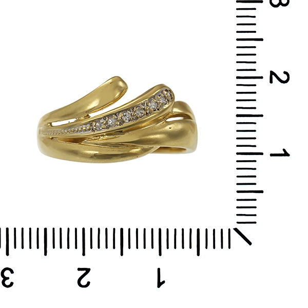 Diamantring, 14K, Gelb-/Weißgold, Diamanten