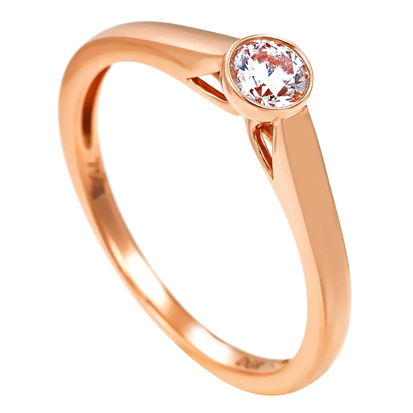 Diamantring, 18K, Rotgold, Brillant 0,25 ct