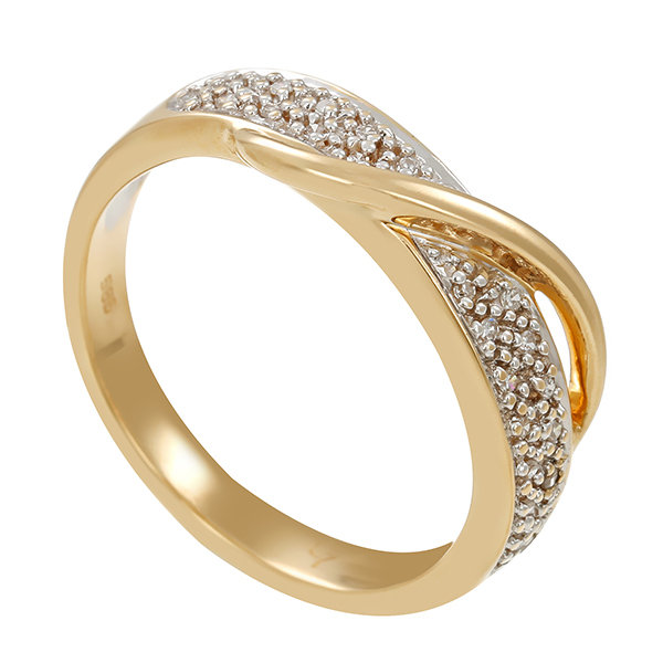 Ring, 14K, Gelb-Weißgold, Diamanten, U54