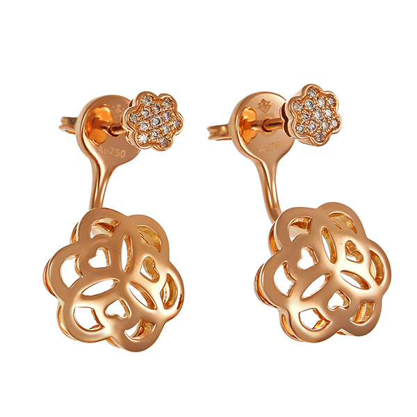 Steckhänger, 18K, Rotgold, Brillanten 