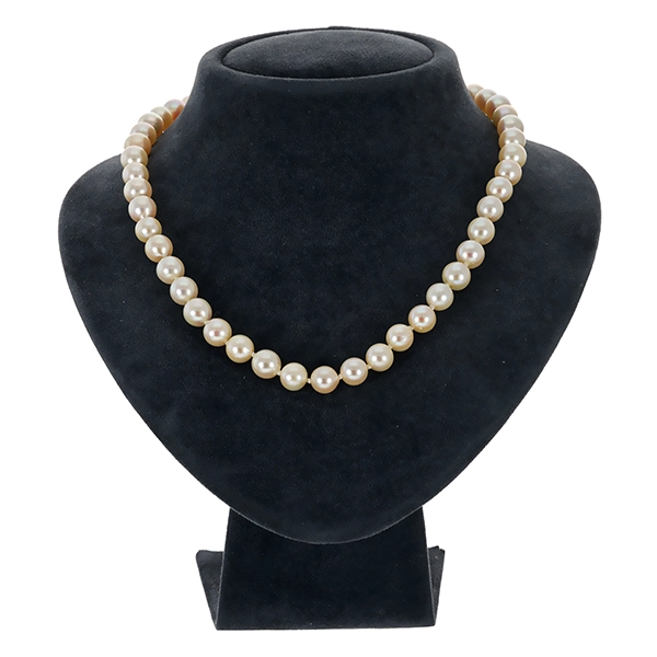Perlenkette, 14K, Gelbgold
