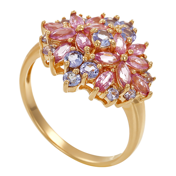 Ring, 14K, Gelbgold, diverse Edelsteine