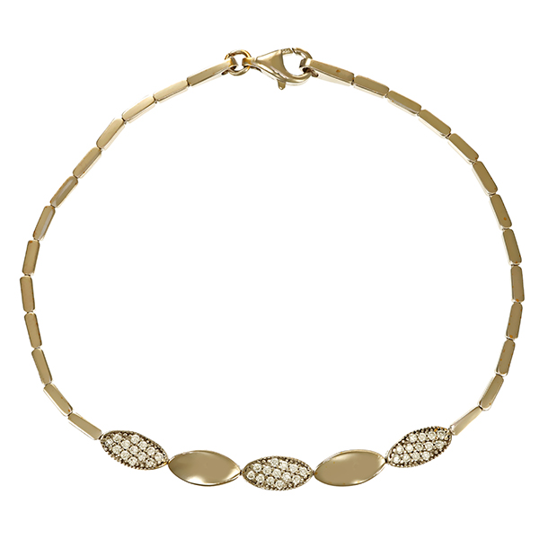 Armband, 14K, Weißgold, Zirkonia