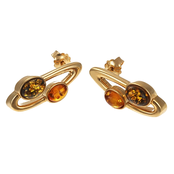 Ohrstecker, 9K, Gelbgold, Bernsteine
