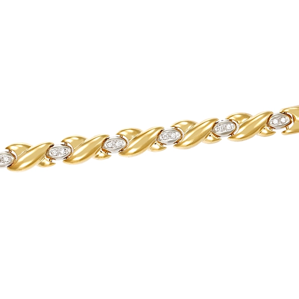 Armband, 18K, Gelb-/Weißgold, Brillanten