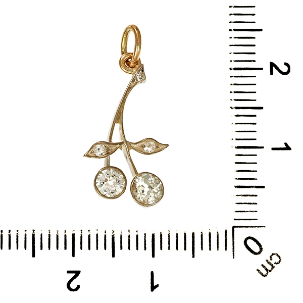 Anhänger, 14K, Gelb-/Weißgold, Diamant, Diamantrosen