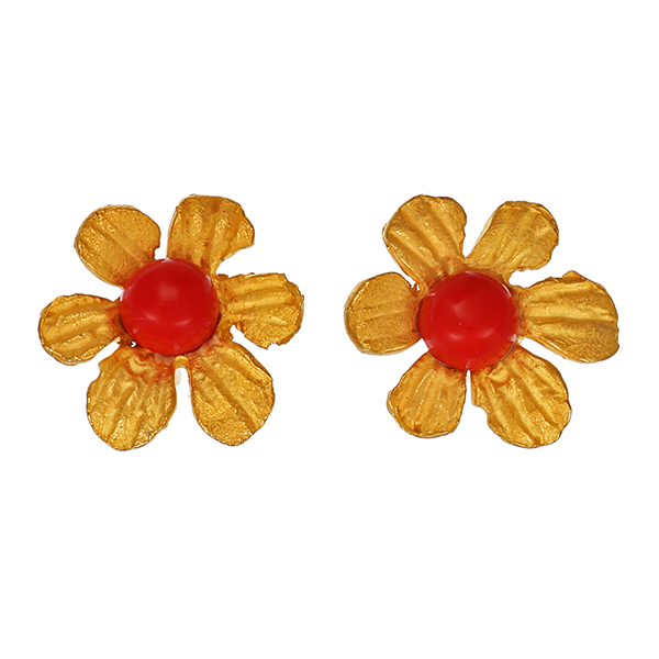 Ohrstecker, 18K, Gelbgold, Schmucksteine, Blumen