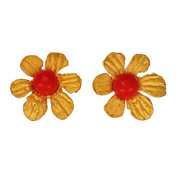 Ohrstecker, 18K, Gelbgold, Schmucksteine, Blumen
