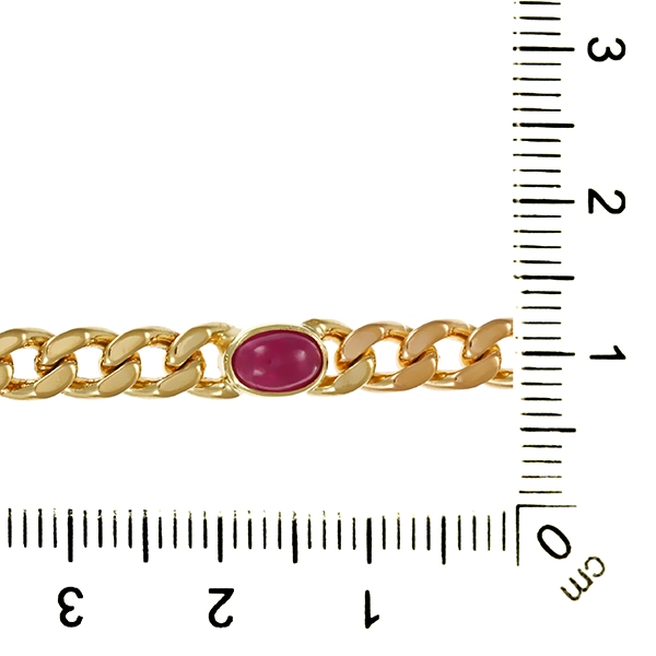 Armband, 14K, Gelbgold, Rubine